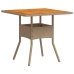 Set de comedor jardín 3 pzas con cojines ratán PE acacia beige
