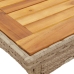 Set de comedor jardín 3 pzas con cojines ratán PE acacia beige