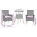 Set de comedor jardín 3 pzas con cojines ratán PE acacia negro