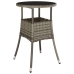 Set comedor jardín 5 pzas y cojines ratán sintético vidrio gris