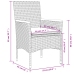 Set comedor jardín 5 pzas y cojines ratán sintético vidrio gris