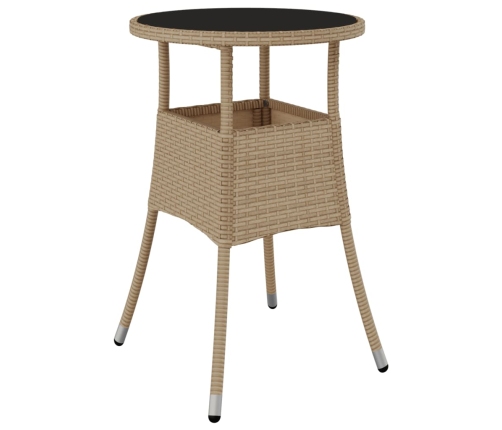 Set comedor jardín 5 pzas cojines ratán sintético vidrio beige