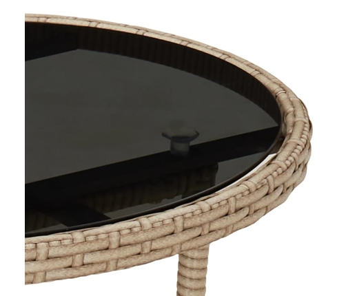 Set comedor jardín 5 pzas cojines ratán sintético vidrio beige