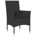 Set de comedor jardín 5 pzas con cojines ratán PE acacia negro