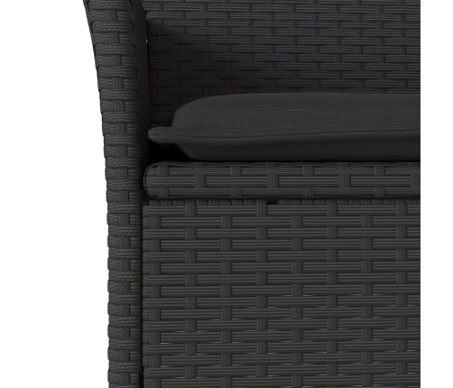 Set de comedor jardín 5 pzas con cojines ratán PE acacia negro