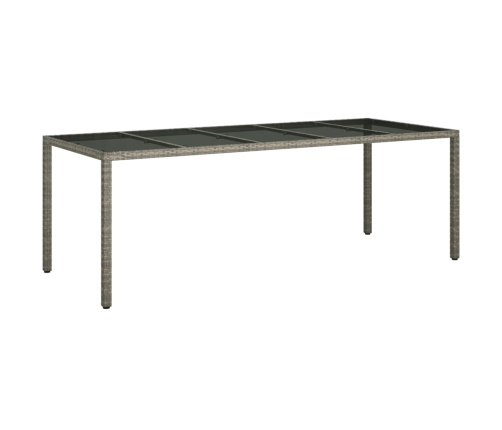 Set comedor jardín 11 pzas cojines ratán sintético vidrio gris