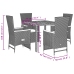 Set de muebles jardín 5 pzas con cojines ratán sintético negro