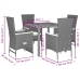 Set de muebles jardín 5 pzas con cojines ratán sintético negro