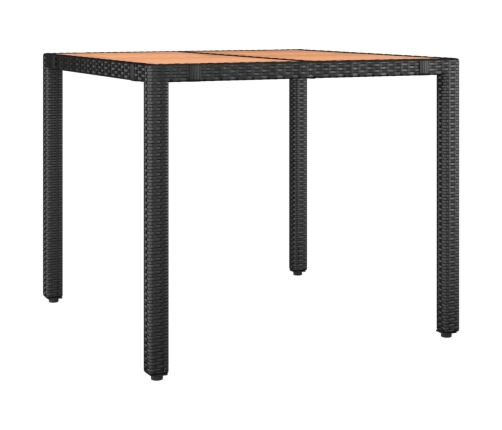 Set de muebles jardín 5 pzas con cojines ratán sintético negro