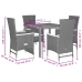 Set de muebles jardín 5 pzas con cojines ratán sintético negro