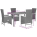 Set de muebles jardín 5 pzas con cojines ratán sintético negro