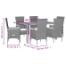 Set de comedor de jardín 7 pzas y cojines ratán sintético negro