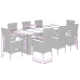 Set de comedor de jardín 9 pzas y cojines ratán sintético negro