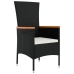 Set de comedor jardín 11 pzas con cojines ratán sintético negro