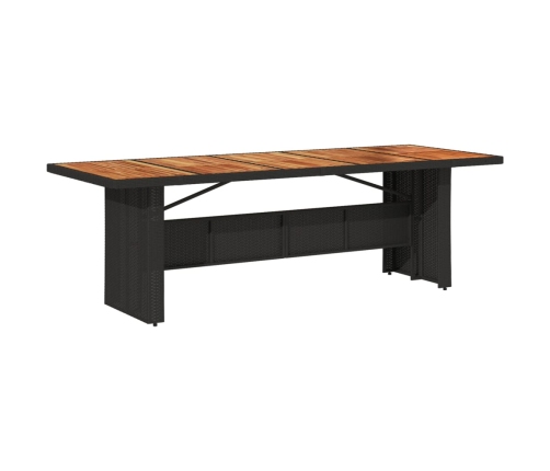 Set de comedor jardín 11 pzas con cojines ratán sintético negro