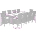 Set de comedor jardín 11 pzas con cojines ratán sintético negro
