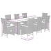 Set de comedor de jardín 9 pzas y cojines ratán sintético negro