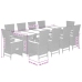 Set de comedor jardín 11 pzas con cojines ratán sintético negro
