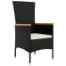 Set de comedor jardín 11 pzas con cojines ratán sintético negro