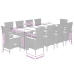 Set de comedor jardín 11 pzas con cojines ratán sintético negro