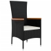 Set de comedor jardín 11 pzas con cojines ratán sintético negro