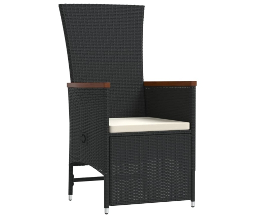 Set de comedor jardín 11 pzas con cojines ratán sintético negro