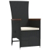Set de comedor jardín 11 pzas con cojines ratán sintético negro
