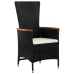 Set de comedor jardín 11 pzas con cojines ratán sintético negro