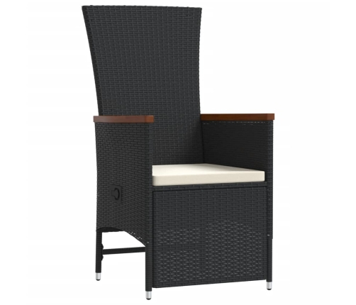 Set de comedor jardín 11 pzas con cojines ratán sintético negro