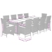 Set de comedor jardín 11 pzas con cojines ratán sintético negro