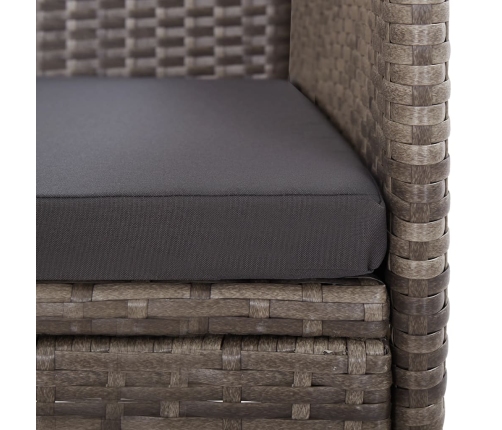 Set comedor jardín 9 pzas y cojines ratán sintético gris