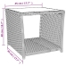 Set comedor de jardín 3 piezas con cojines ratán sintético gris