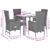 Set comedor de jardín 5 pzas con cojines ratán sintético beige