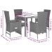 Set comedor de jardín 5 pzas con cojines ratán sintético beige