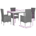 Set comedor de jardín 5 pzas con cojines ratán sintético beige