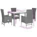 Set comedor de jardín 5 pzas con cojines ratán sintético beige