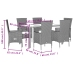Set comedor de jardín 7 pzas con cojines ratán sintético beige