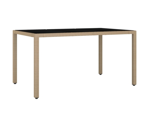 Set comedor de jardín 7 pzas con cojines ratán sintético beige