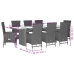 Set comedor de jardín 9 pzas con cojines ratán sintético beige