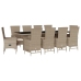 Set comedor de jardín 11 pzas con cojines ratán sintético beige