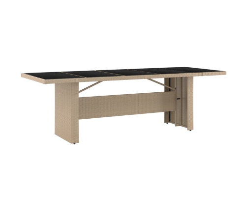 Set comedor de jardín 11 pzas con cojines ratán sintético beige