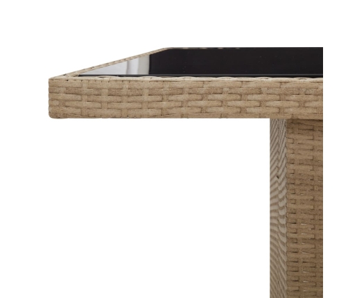 Set comedor de jardín 11 pzas con cojines ratán sintético beige