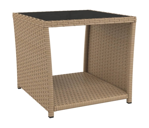 Set comedor de jardín 3 pzas con cojines ratán sintético beige