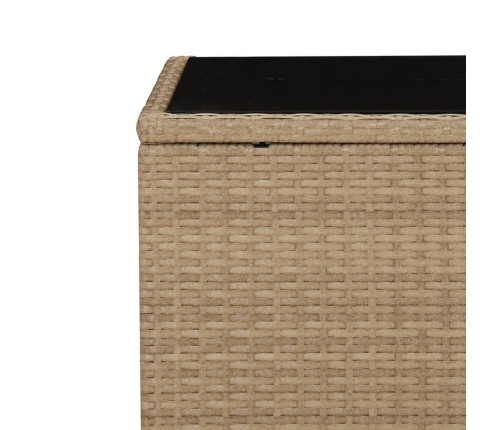 Set comedor de jardín 3 pzas con cojines ratán sintético beige