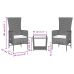 Set comedor de jardín 3 pzas con cojines ratán sintético beige