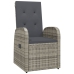 Set comedor jardín 7 pzas y cojines ratán sintético gris