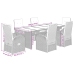 Set comedor jardín 7 pzas y cojines ratán sintético gris