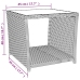 Set comedor de jardín 3 piezas con cojines ratán sintético gris