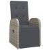 Set comedor jardín 9 pzas y cojines ratán sintético gris