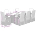 Set comedor jardín 9 pzas y cojines ratán sintético gris